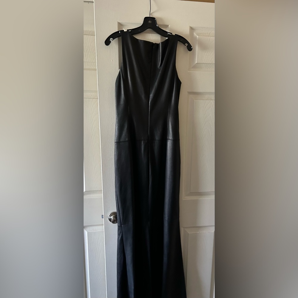 Real leather black dress very classy